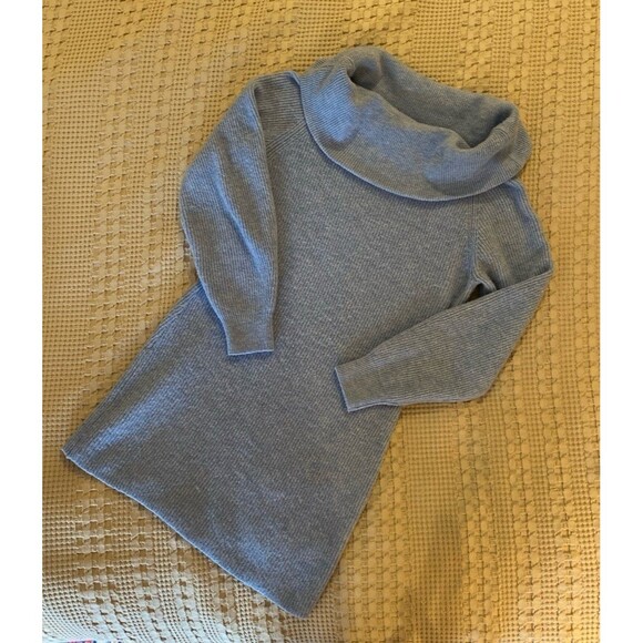 H&M Womans Sweater Dress Sz Large Baby Blue Fuzzy Soft Stretchy Stylish Comfy - Picture 3 of 8